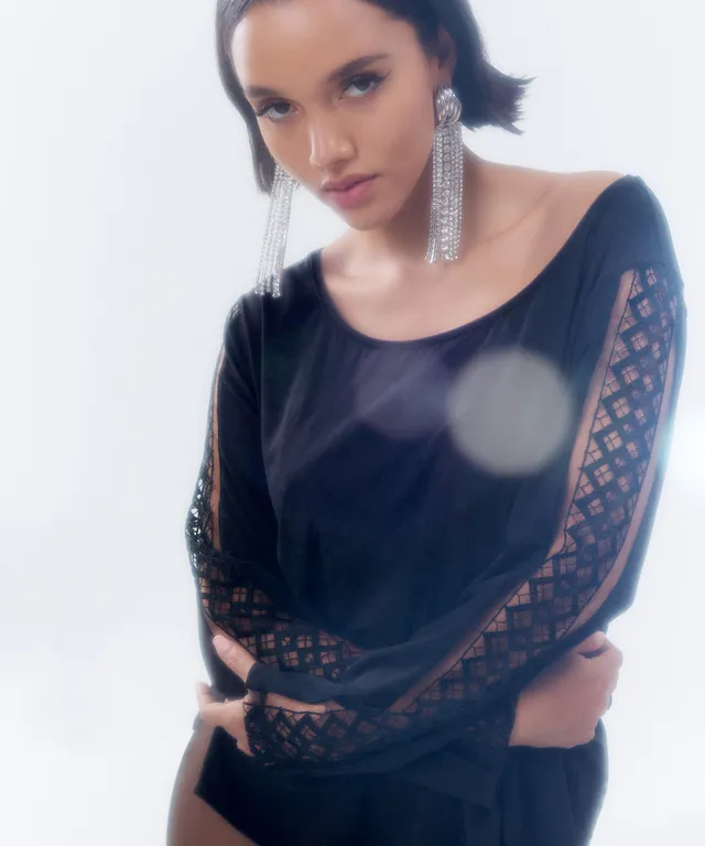 aubade-sweet-obsession-top-manches-longues-noir image 1