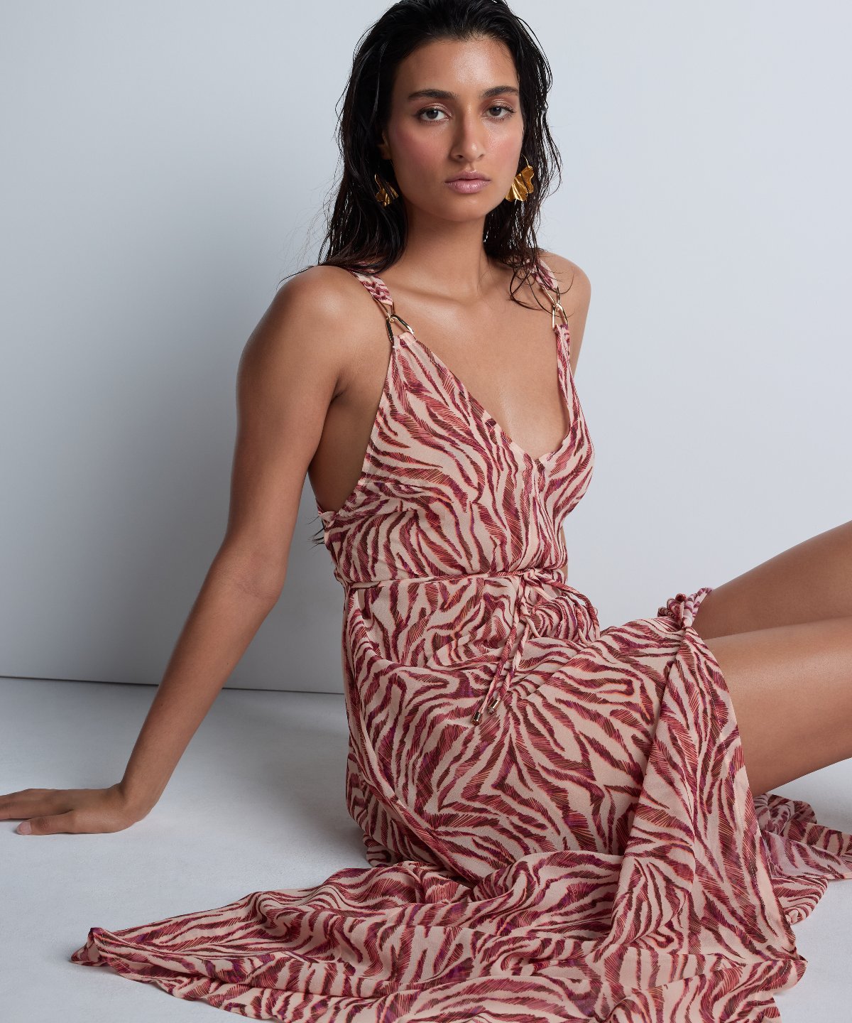 aubade-beach-walk-robe-longue-pink-tiger-2 image 2