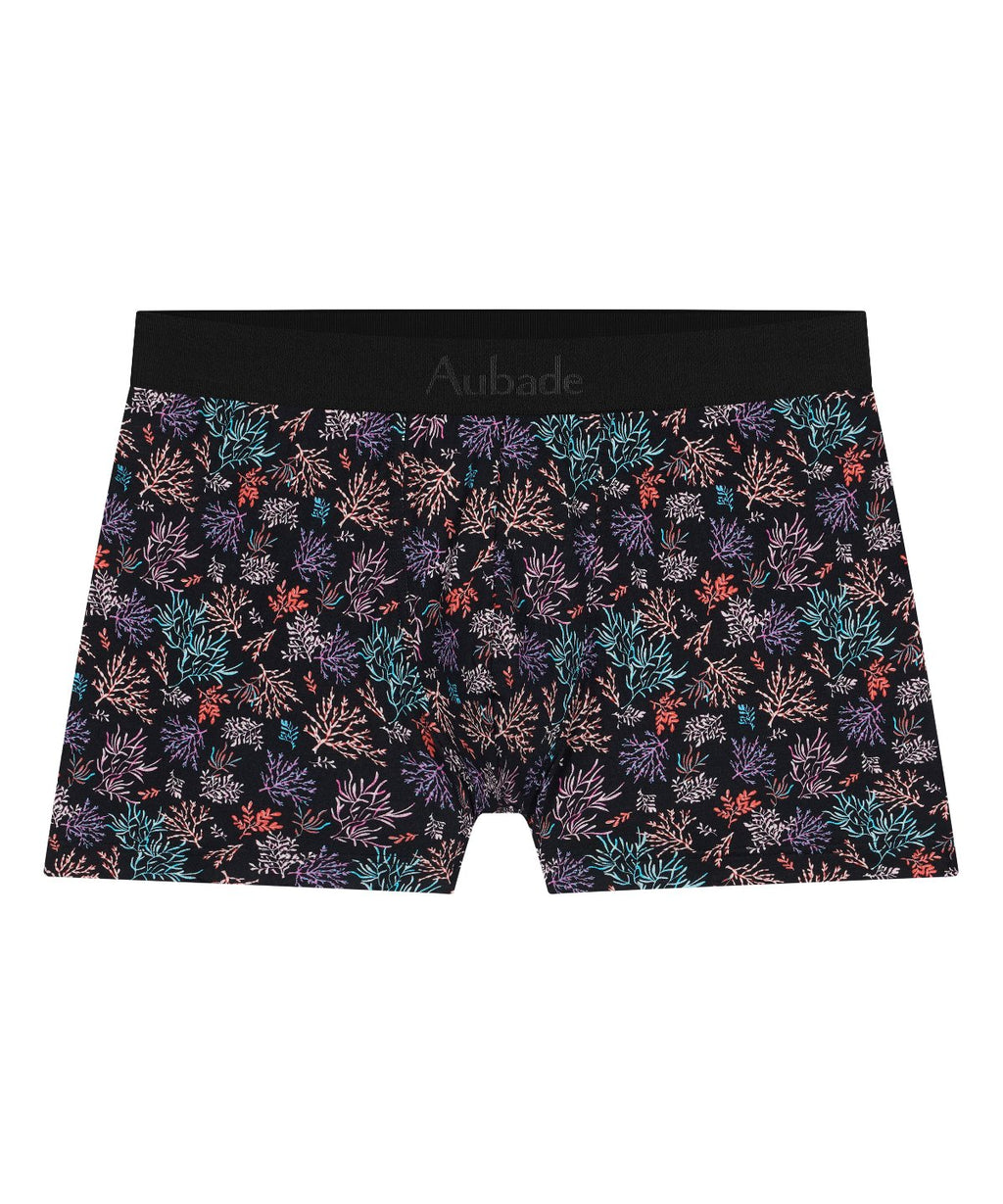 aubade-homme-boxer-reef-coton-modal-imprim-r-cif-corail image 1