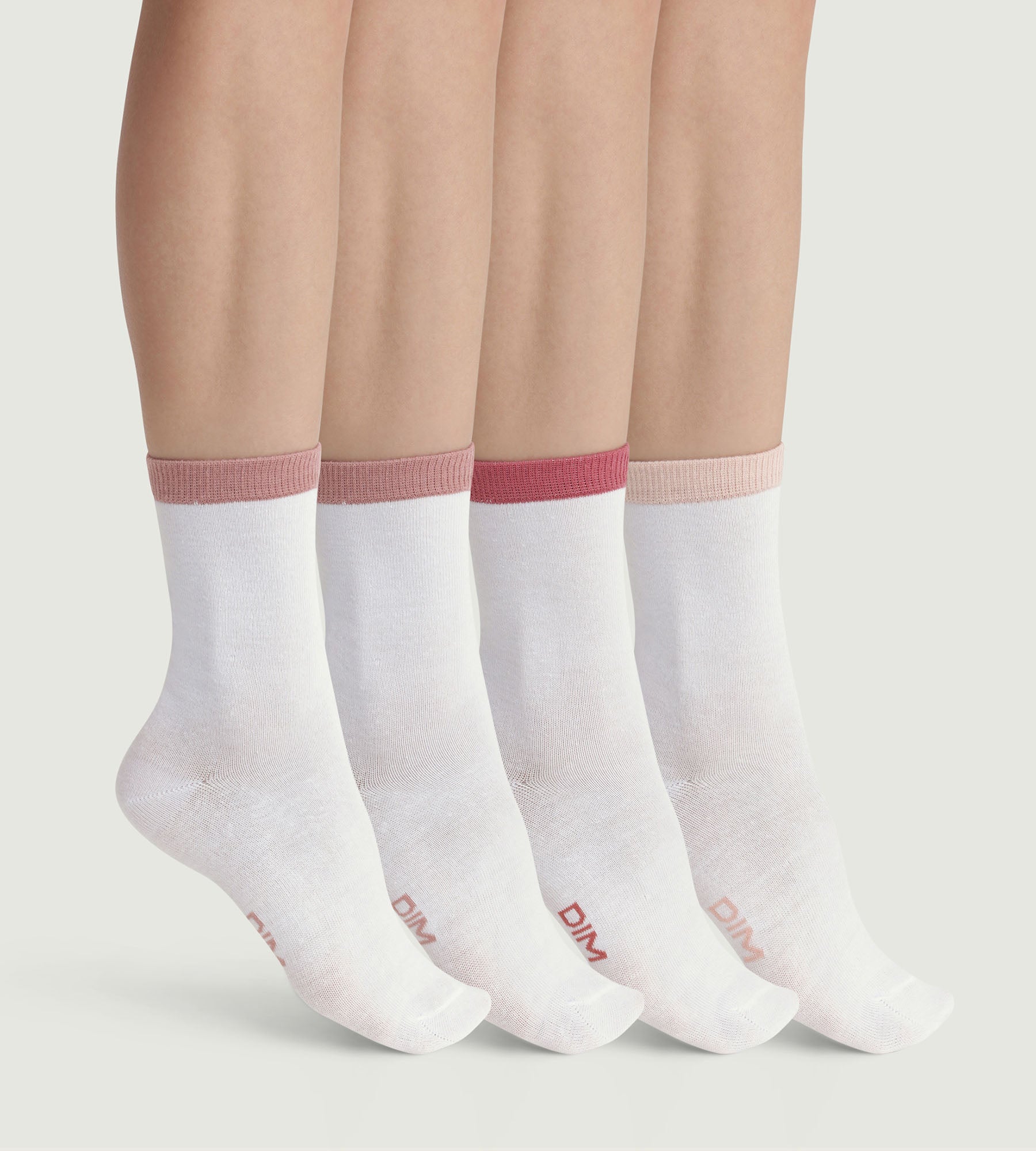 lot-de-4-paires-chaussettes-femme-dim-ecodim-blanc-mode image 1