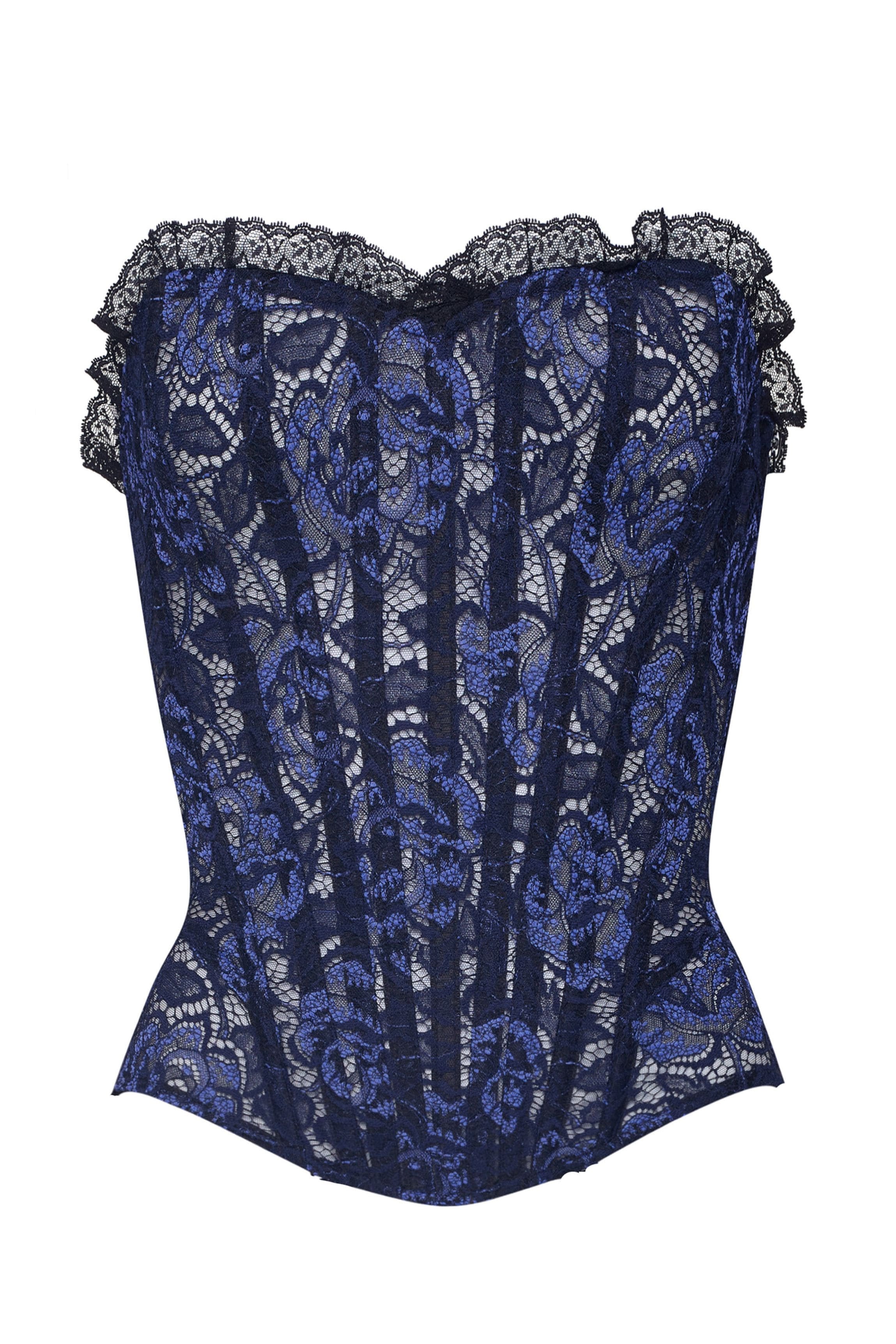 cadolle-malia-corset-bleu-nuit-en-dentelle-fran-aise image 1