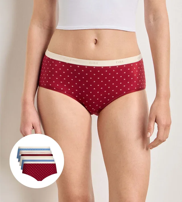 dim-les-pockets-lot-de-5-shortys-coton-neige-brune image 1