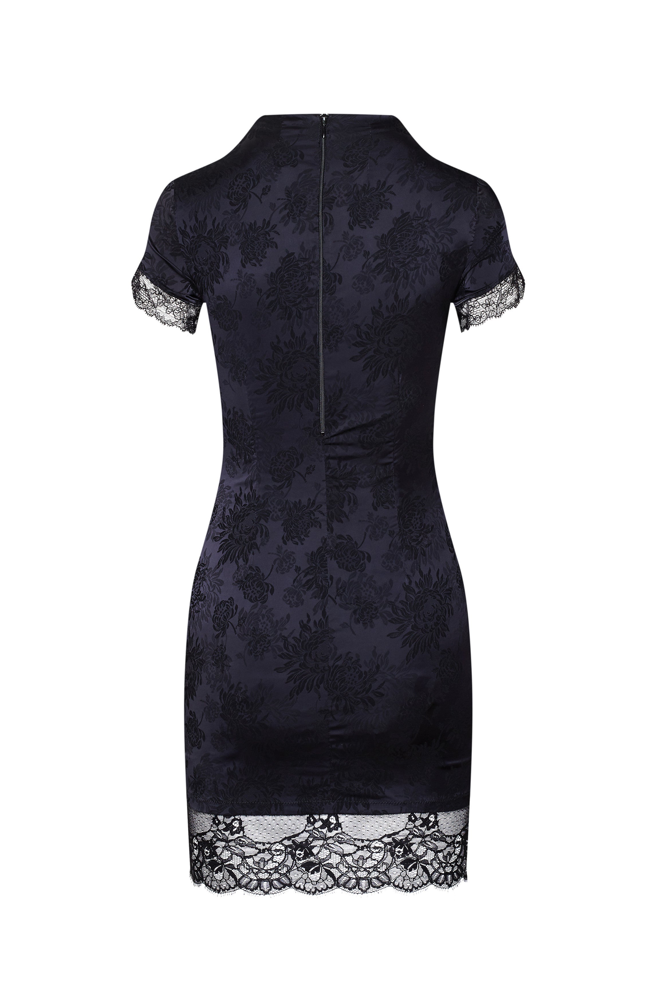 cadolle-violetta-robe-satin-noir-dentelle-calais image 2