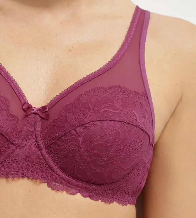 dim-generous-essentiel-soutien-gorge-emboitant-dentelle-rouge-sangria image 1
