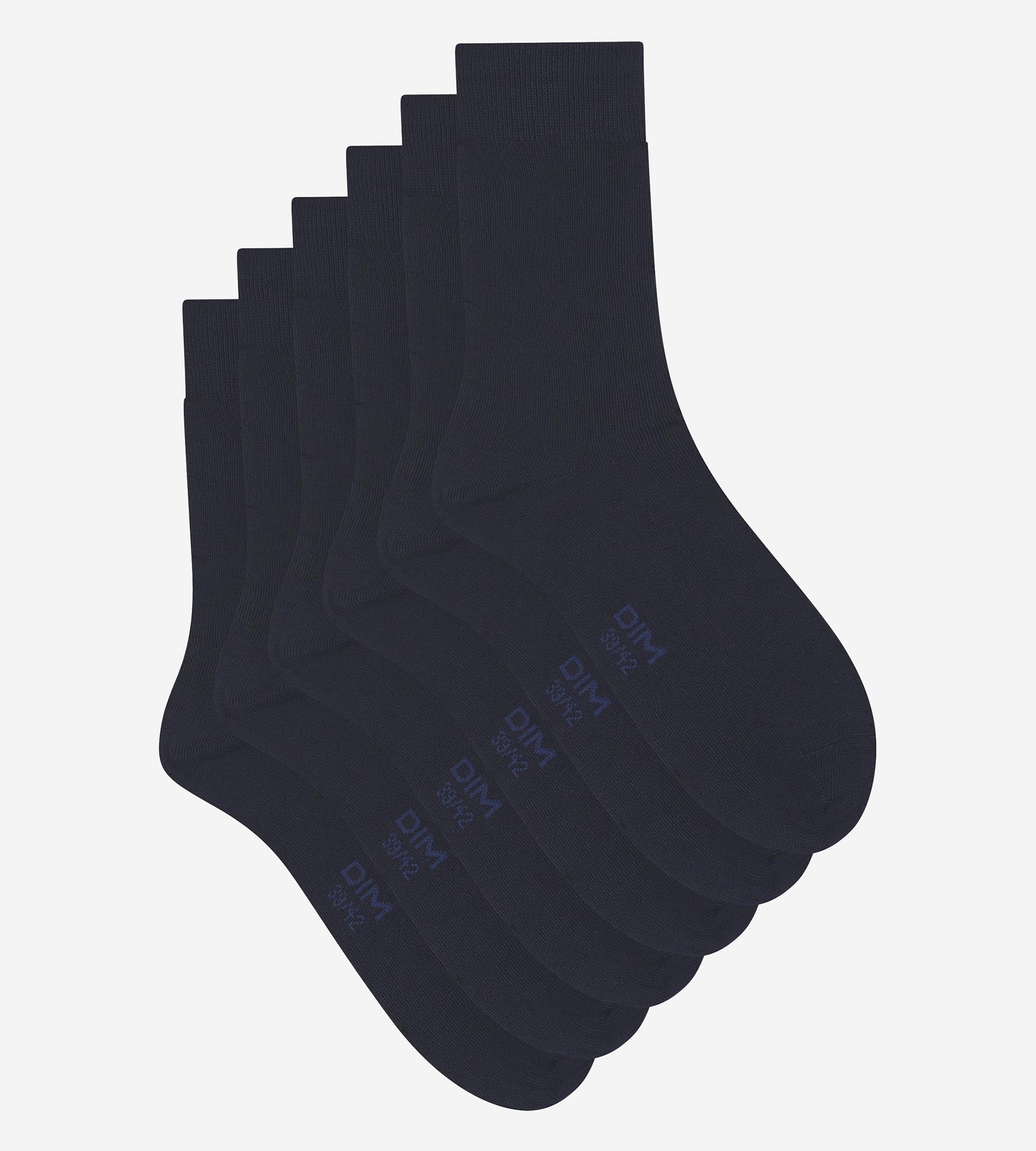 dim-coton-confort-lot-de-3-paires-chaussettes-homme-bleu-marine image 2