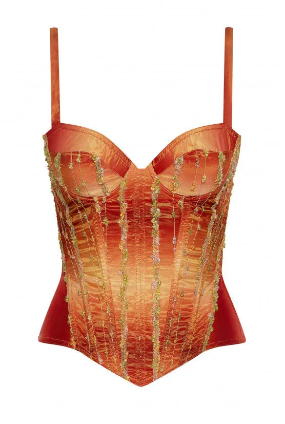cadolle-astrid-corset-orange-broderie-satin image 1