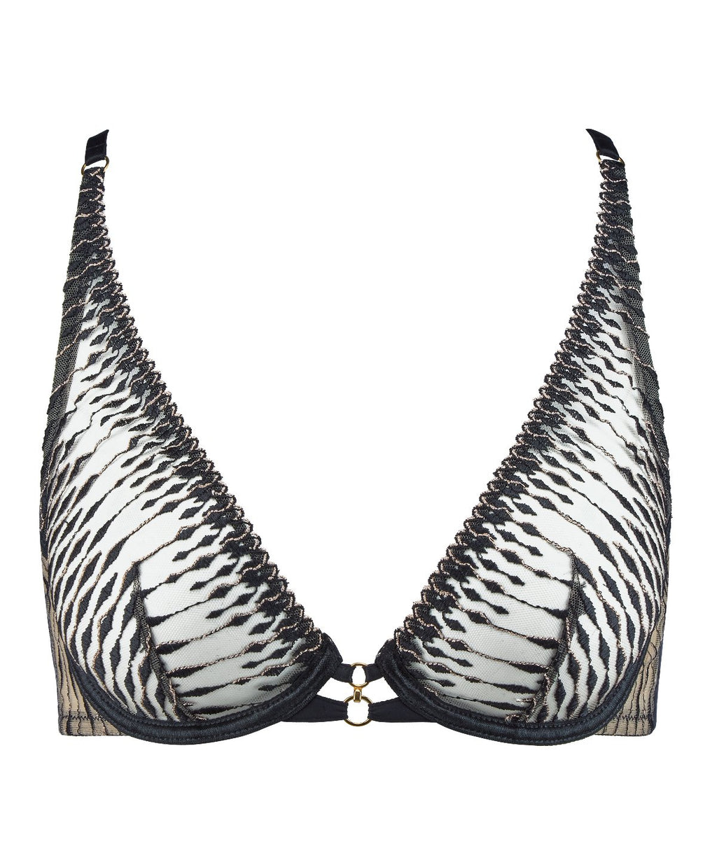 aubade-voodoo-kiss-soutien-gorge-plunge-triangle-millenium-black image 1