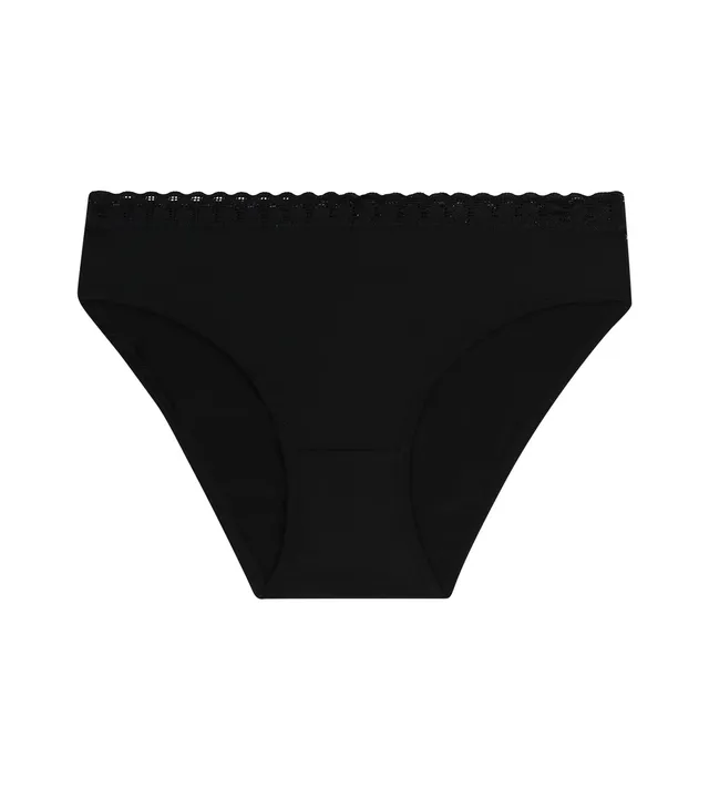 dim-daily-culotte-fille-microfibre-dentelle-noire image 1