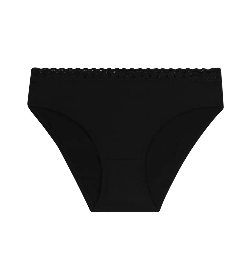 dim-daily-culotte-fille-microfibre-dentelle-noire image 1