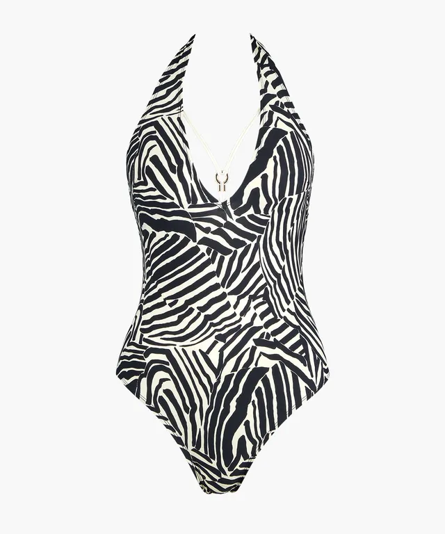 aubade-savannah-mood-maillot-de-bain-une-pi-ce-z-bre-nageur-imprim-animal-recycl image 1