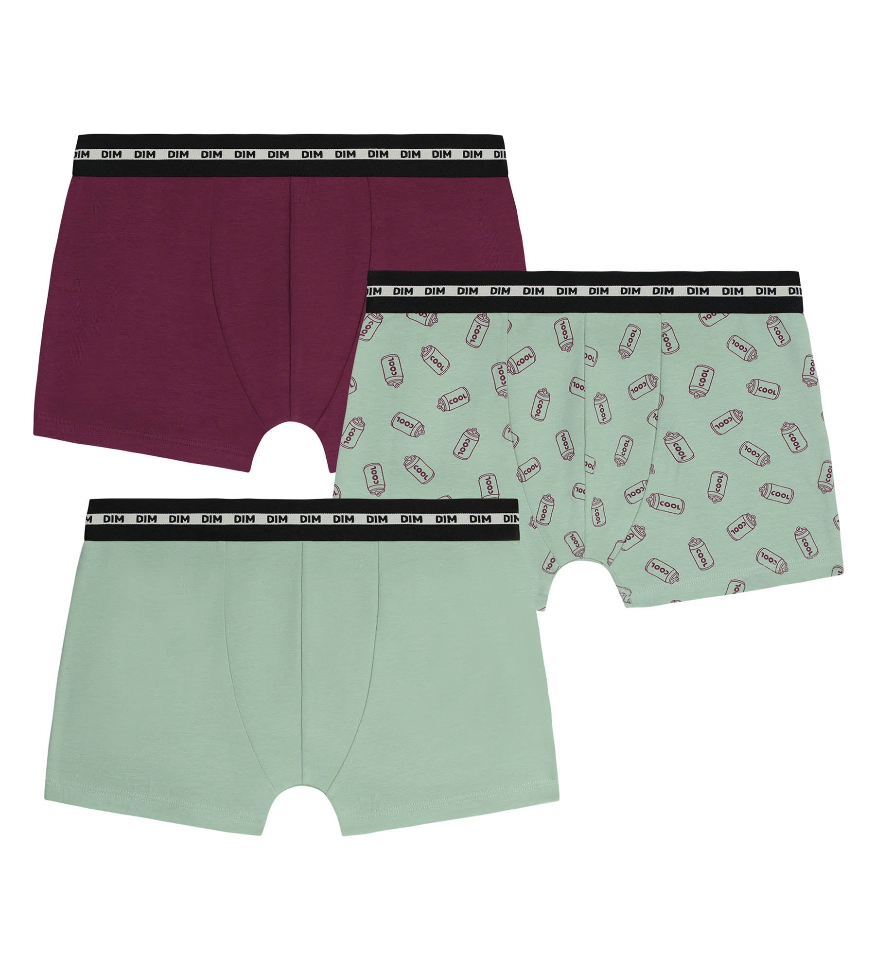 dim-lot-de-3-boxers-gar-on-coton-stretch-cuivre-motifs image 1