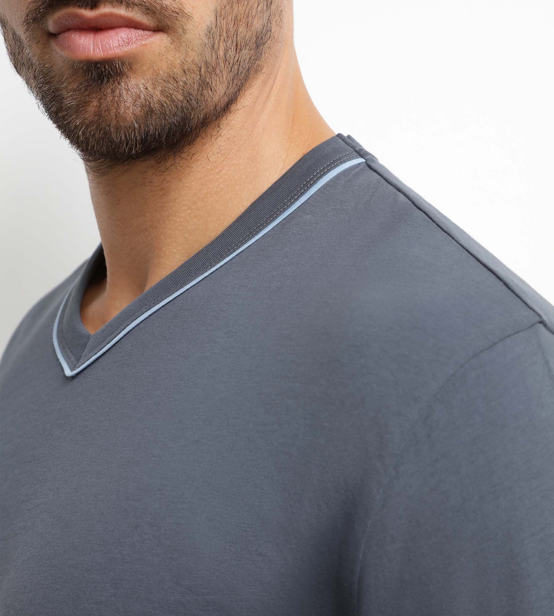 dim-nightwear-pyjama-homme-pantalon-jersey-gris-carreaux image 3