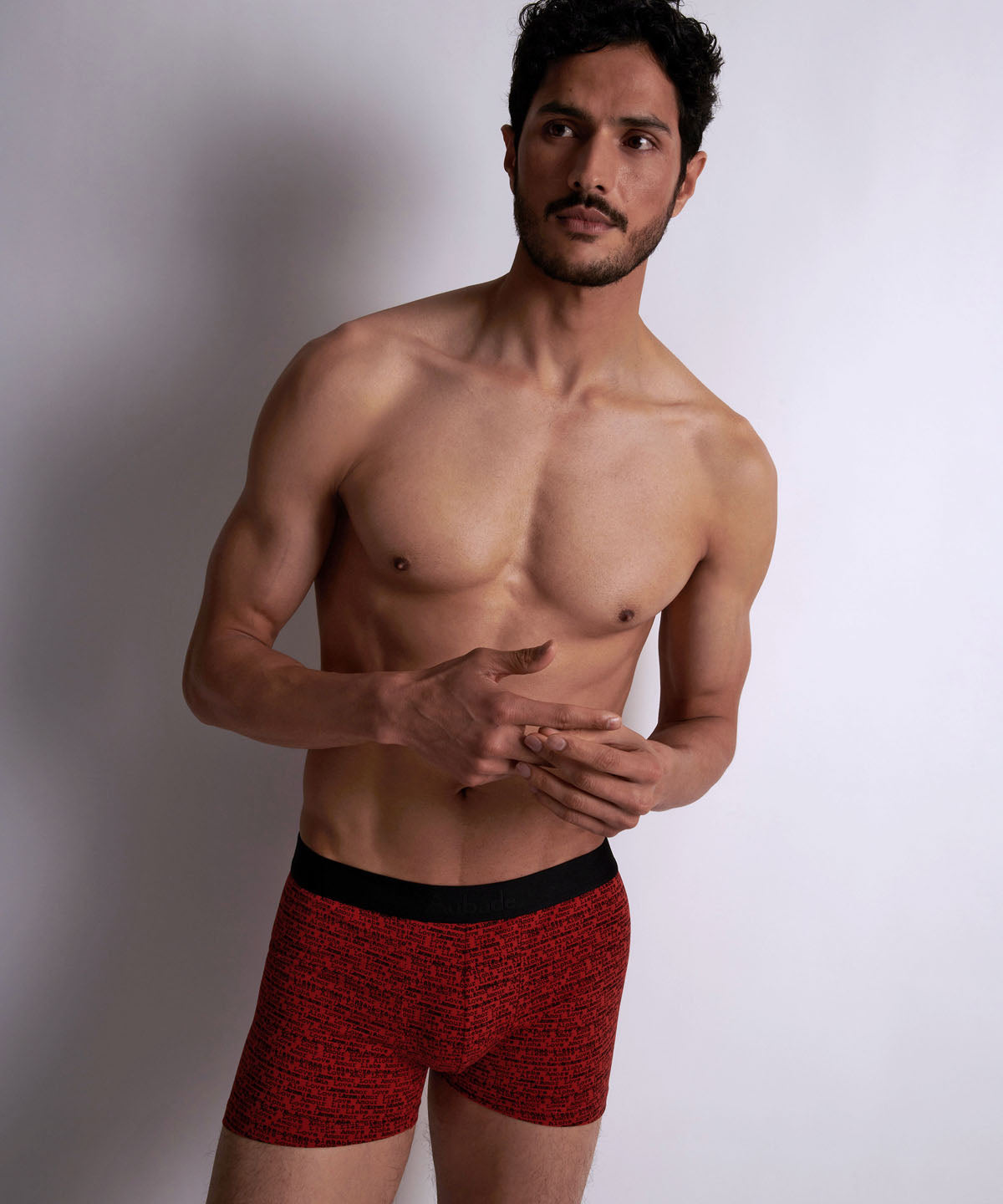 aubade-homme-pack-2-boxers-love-letters-rouge-noir image 2
