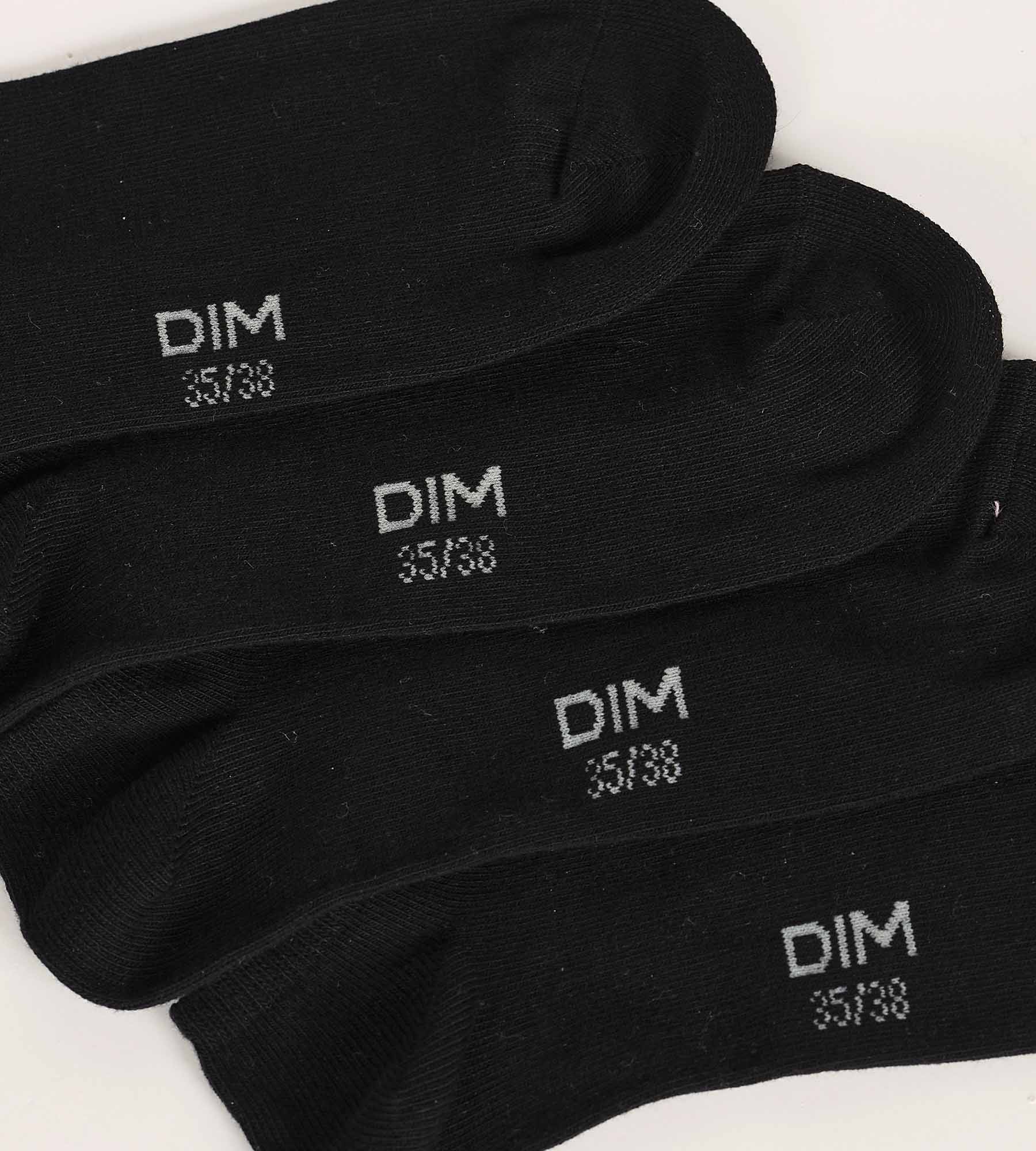 dim-coton-lot-de-3-paires-de-socquettes-femme-courtes-noir image 3