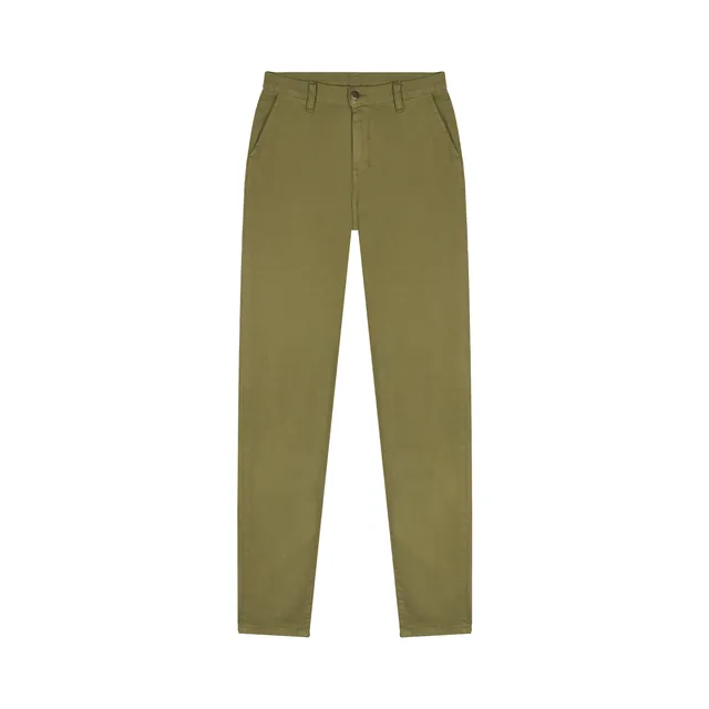 atelier-tuffery-l-onie-chino-femme-ajust-taille-haute-vert-kaki image 1