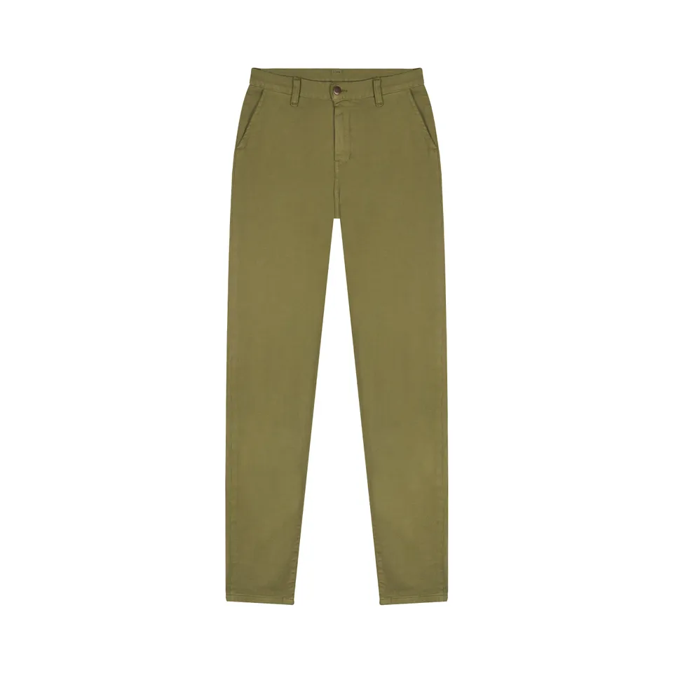 atelier-tuffery-l-onie-chino-femme-ajust-taille-haute-vert-kaki image 1