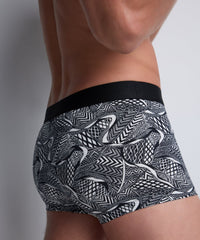 aubade-homme-boxer-hypnotic-trunk-en-modal-coton-motif-wax-graphique-noir-et-bla image 5