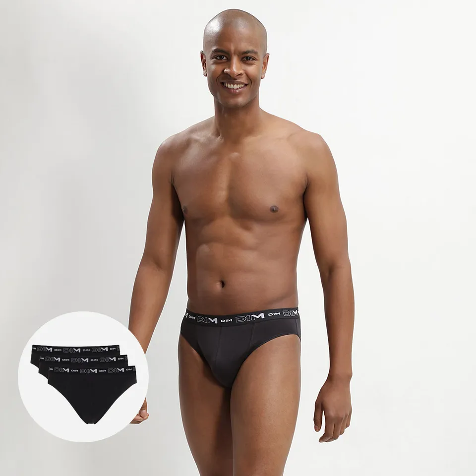 dim-coton-stretch-d6595t3-lot-de-3-slips-homme-noir-en-coton-stretch image 1