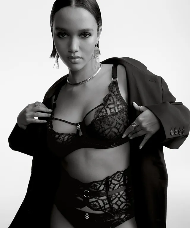 aubade-sense-of-illusion-soutien-gorge-embo-tant-foulard-black image 1