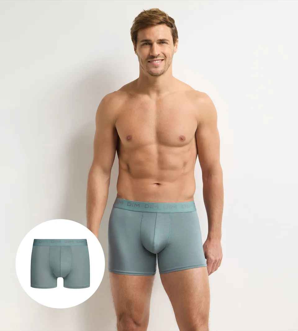 dim-boxer-homme-bleu-gris-ultra-stretch-4-pouces image 1