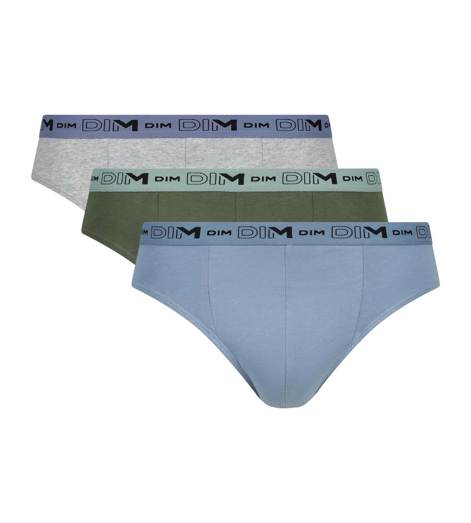 dim-lot-de-3-slips-homme-coton-stretch-bio-bleu-gris-kaki image 3