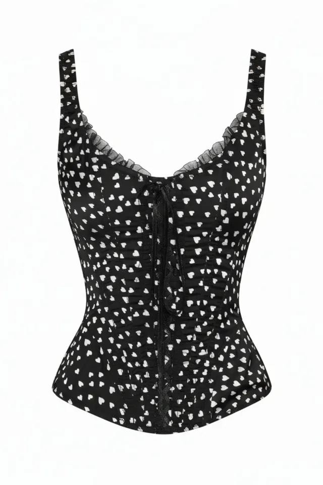 cadolle-corset-keiko-petit-coeur-satin-noir image 1