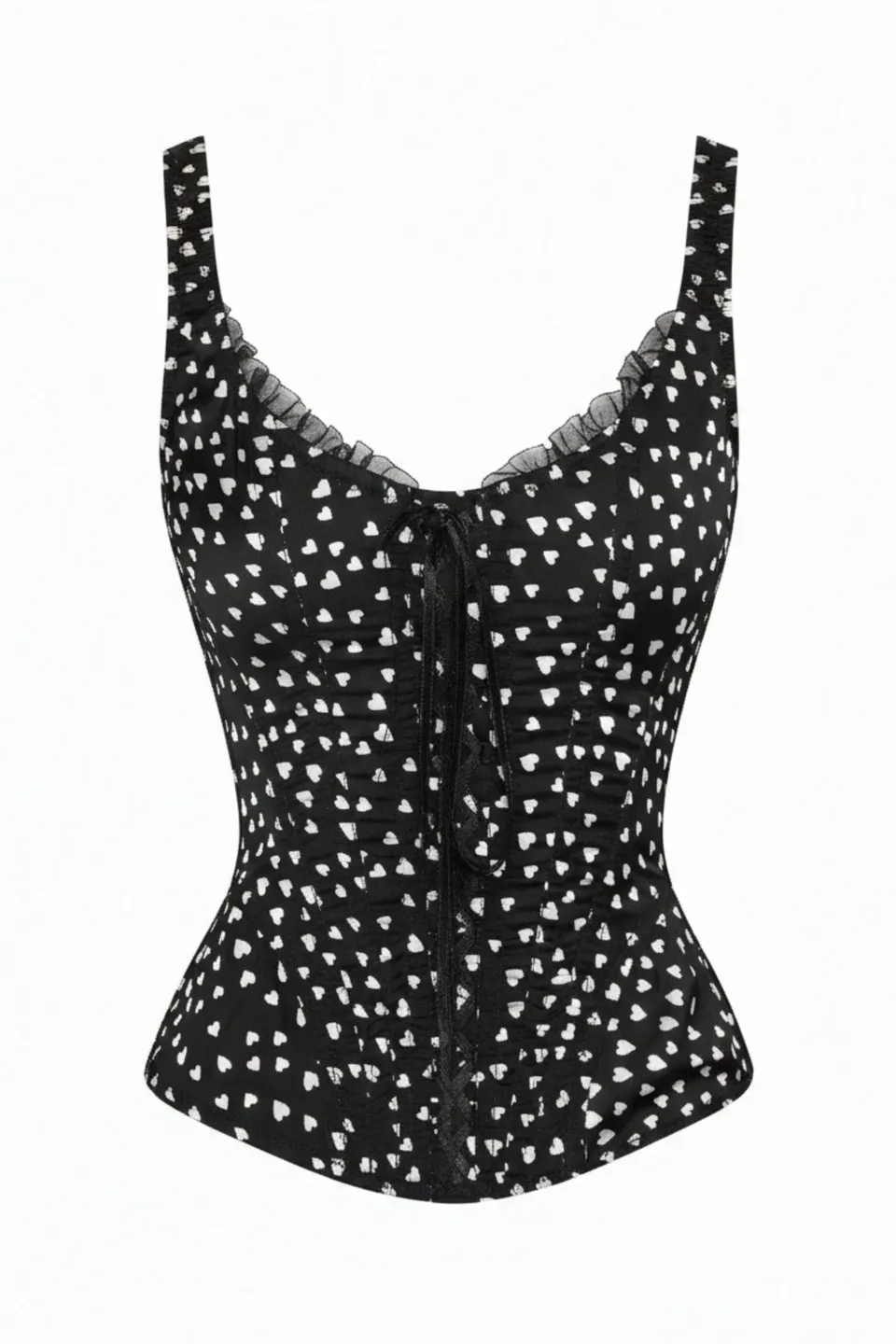 cadolle-corset-keiko-petit-coeur-satin-noir image 1
