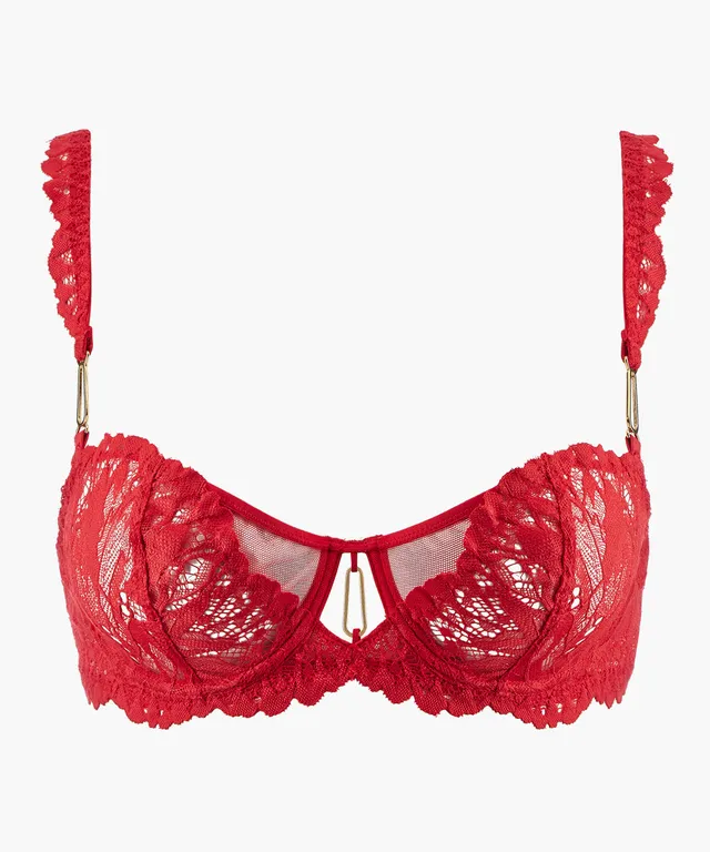 aubade-flowermania-demi-sein-rouge-floral image 1