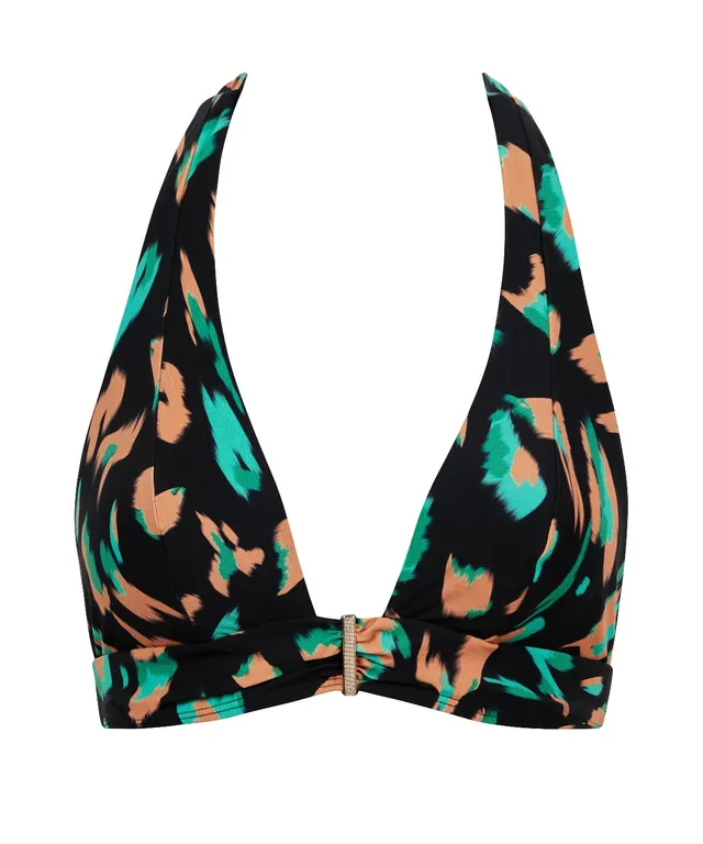 aubade-feline-energy-haut-de-maillot-de-bain-triangle-green-panther image 1