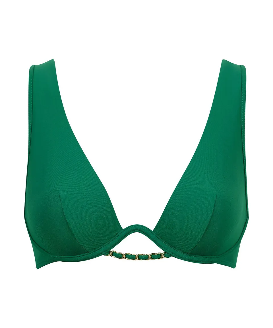 aubade-sparkling-treasure-haut-de-maillot-triangle-mono-armature-palm-green image 1