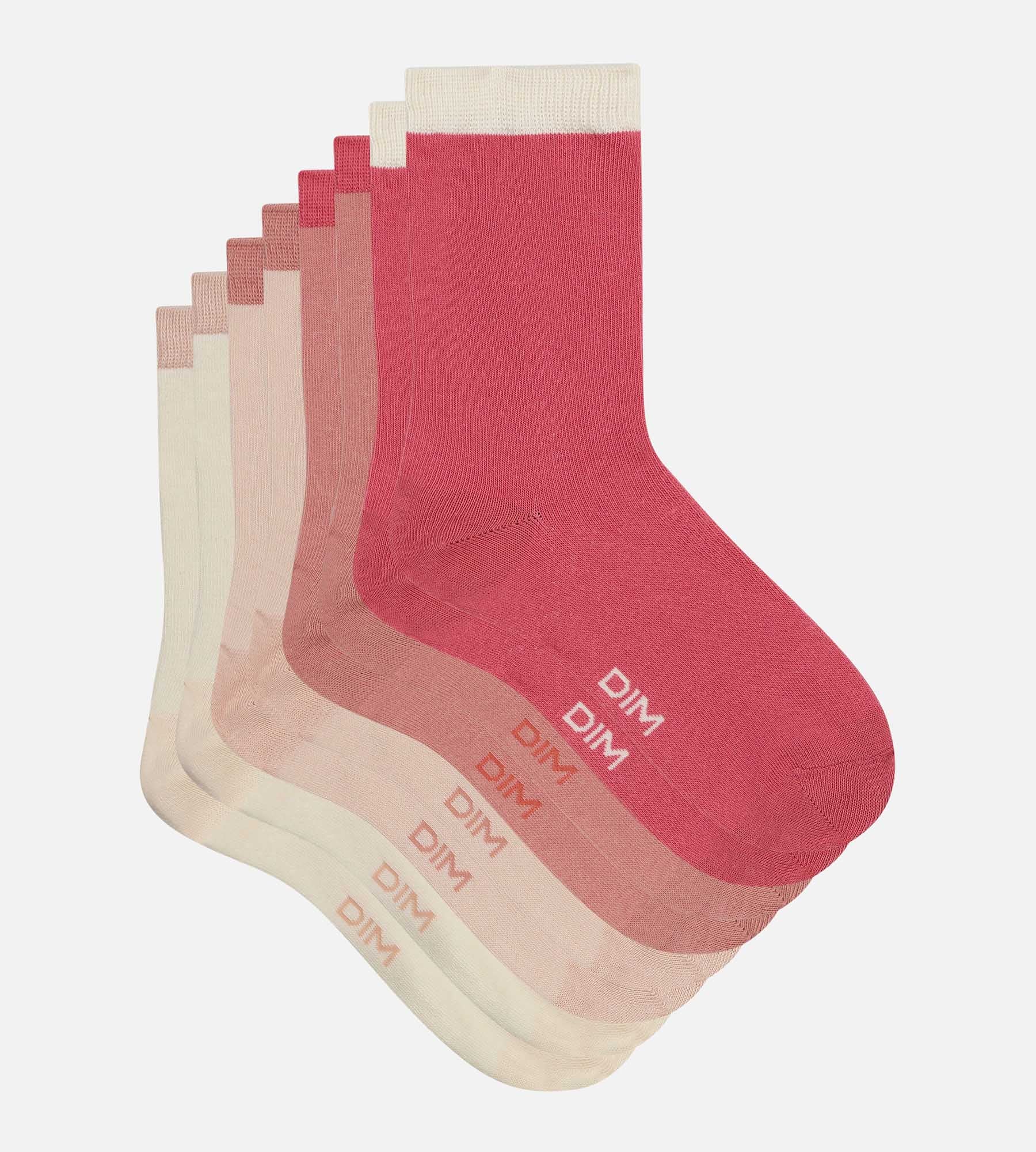 ecodim-mode-lot-4-paires-chaussettes-femme-rose-coton image 2