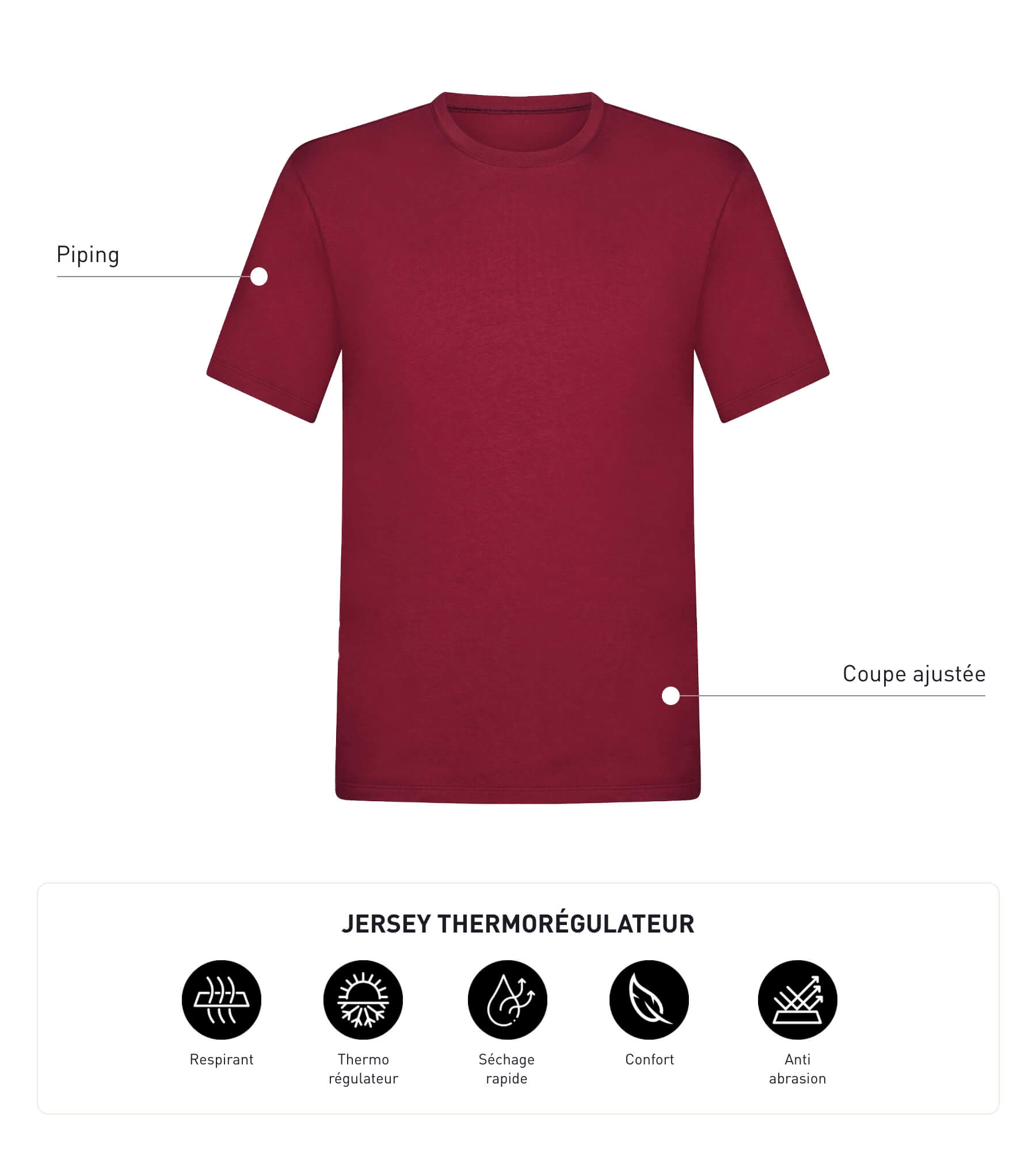 dim-move-t-shirt-de-sport-homme-thermor-gulateur-bordeaux image 4