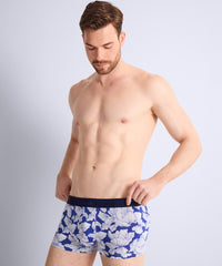 aubade-homme-boxer-trunk-ink-flower-bleu-marine image 2