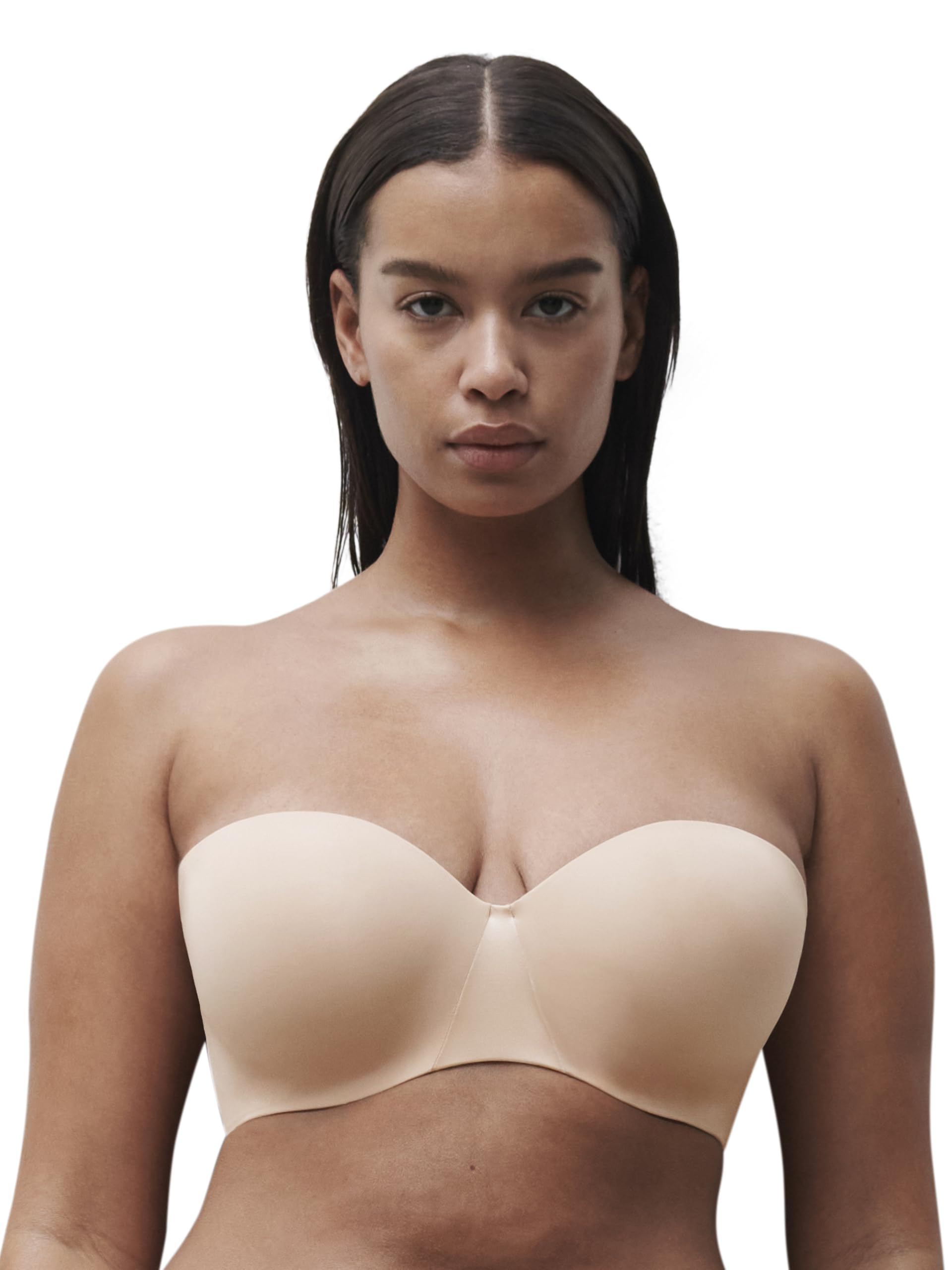 chantelle-soutien-gorge-coque-bandeau-essential-beige-dor image 1