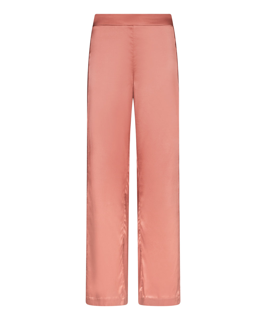 aubade-midnight-whisper-pantalon-pyjama-soie-warm-pink image 1