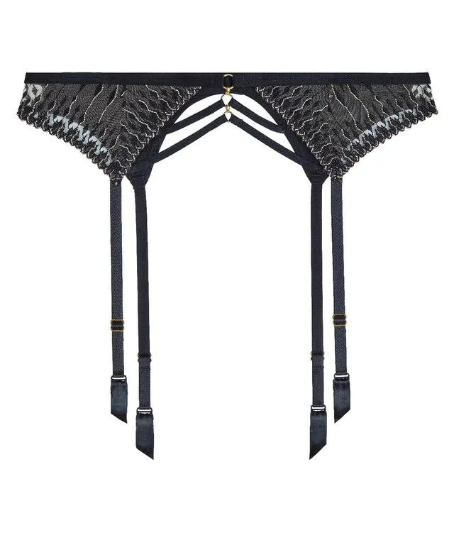 aubade-voodoo-kiss-porte-jarretelles-millenium-black-brod-lurex image 1