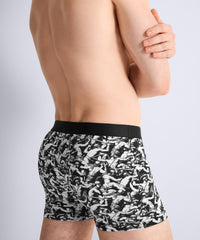 aubade-homme-gladiator-boxer-noir-blanc image 5