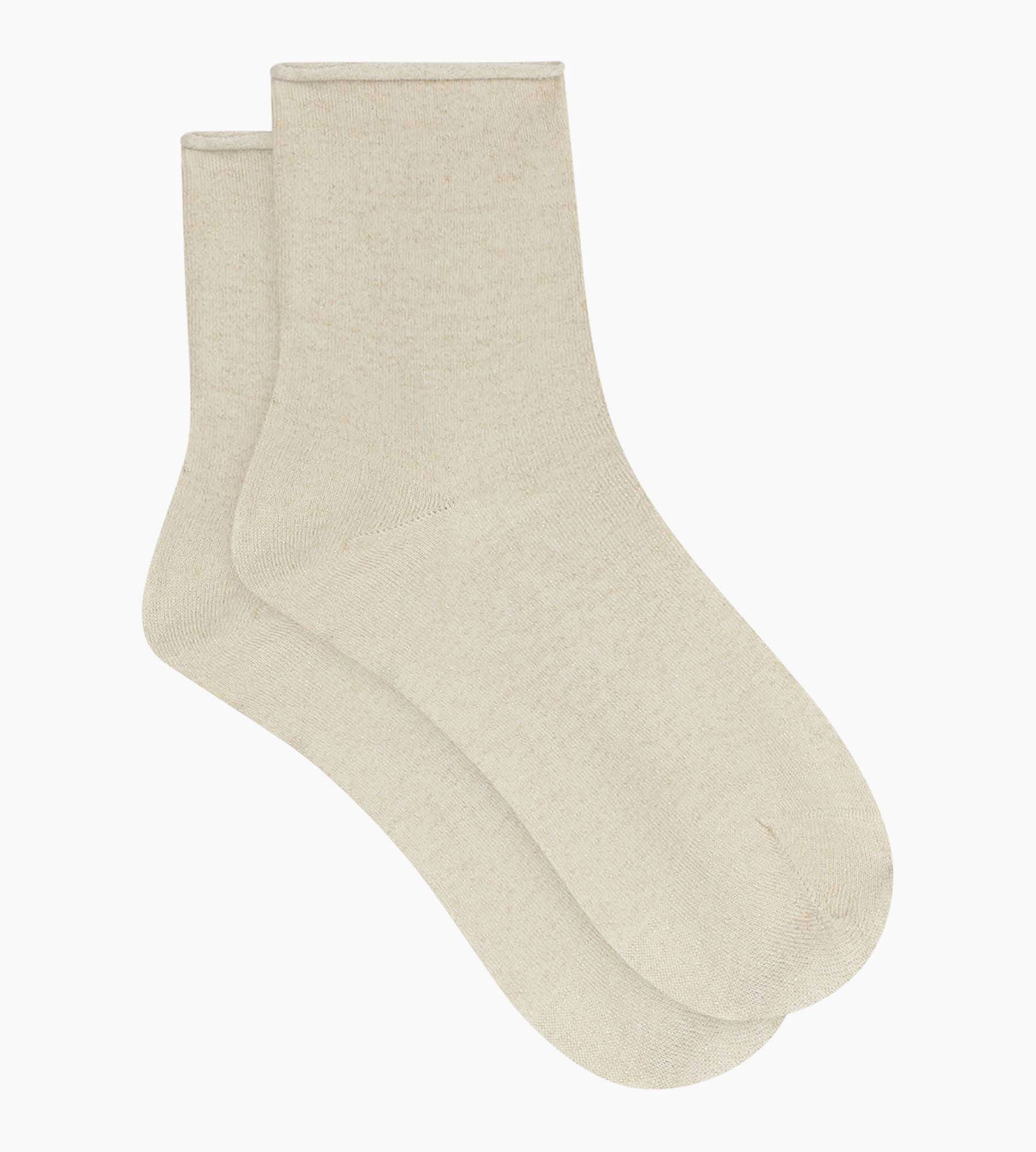 dim-mode-chaussettes-femme-lurex-beige image 2