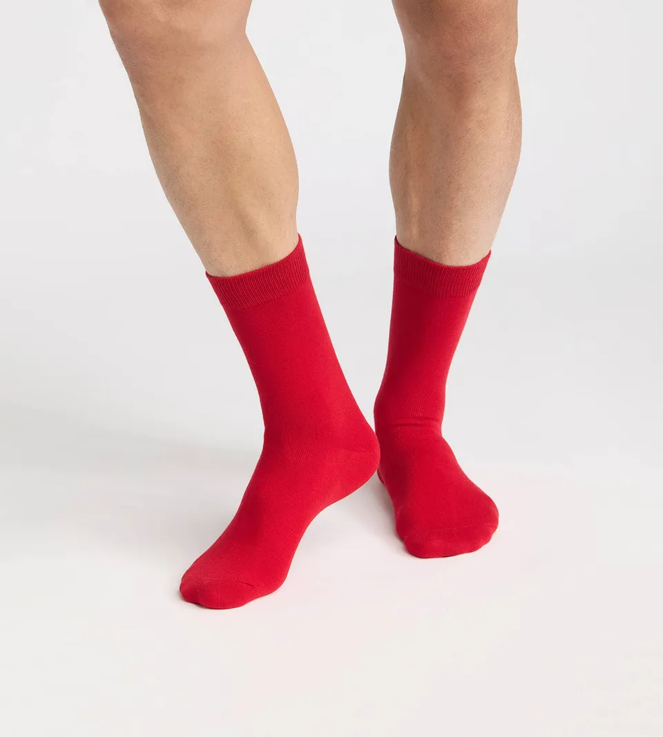 dim-coton-fancy-chaussettes-homme-rouge image 1