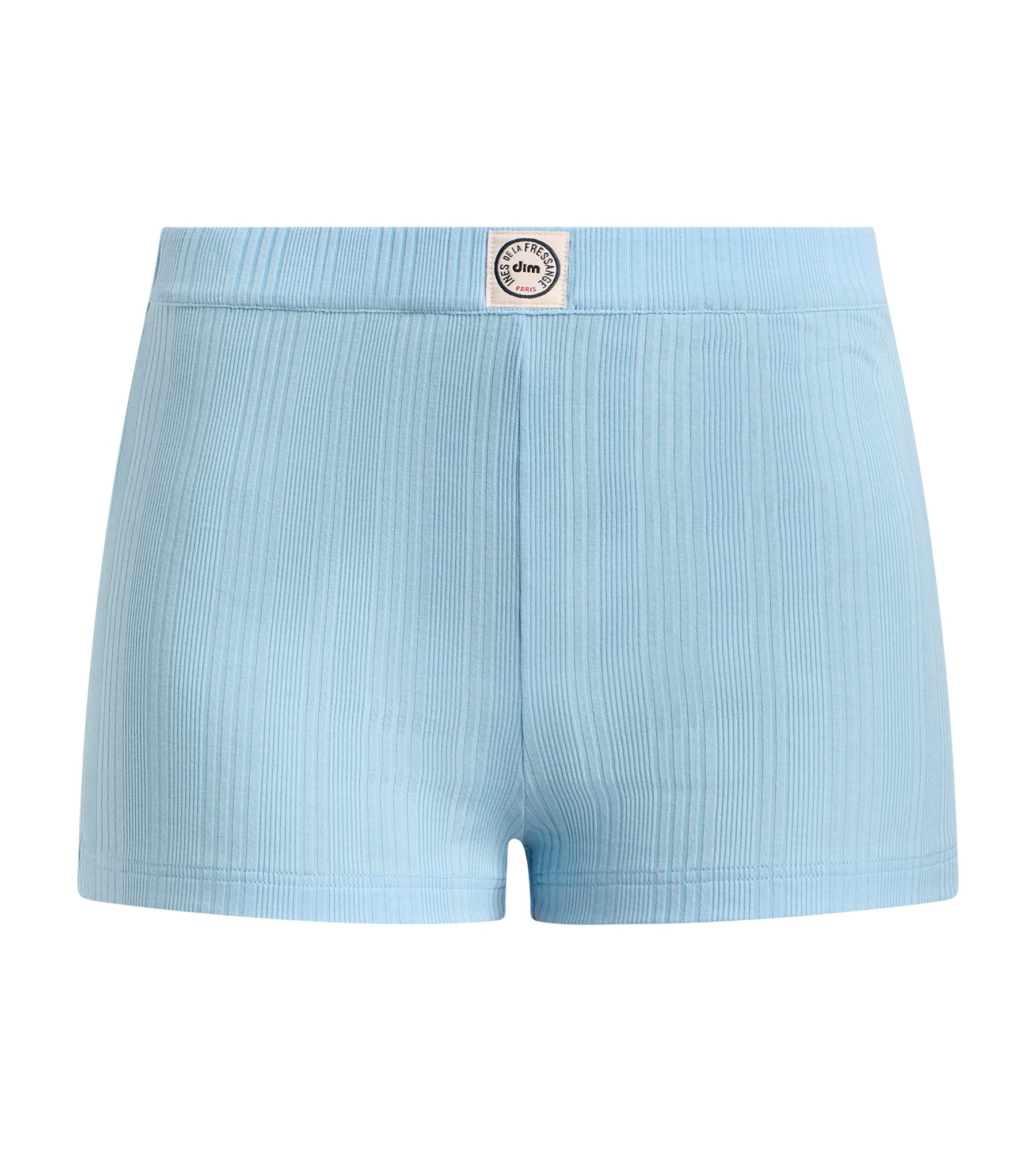 dim-x-ines-de-la-fressange-short-femme-ample-jersey-c-tel-bleu-satin image 5