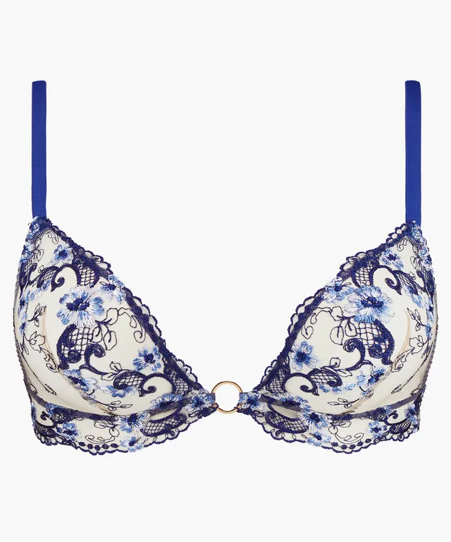 aubade-idylle-giverny-soutien-gorge-triangle-sans-armatures-les-mots-bleus image 1