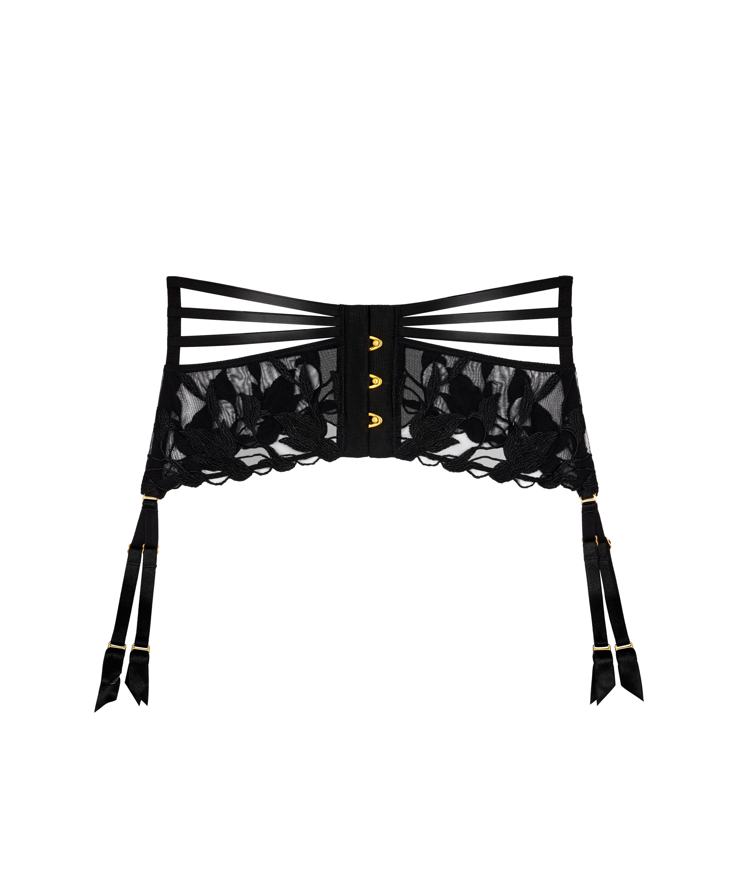 aubade-night-at-paradise-serre-taille-obsidian-corset-en-dentelle-florale image 3