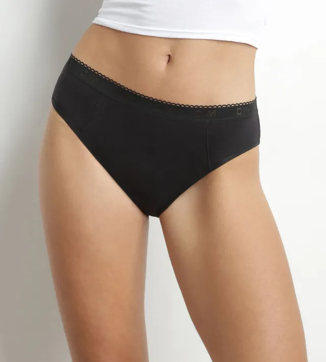 dim-culotte-menstruelle-coton-bio-noir-flux-tr-s-abondant-protect image 1
