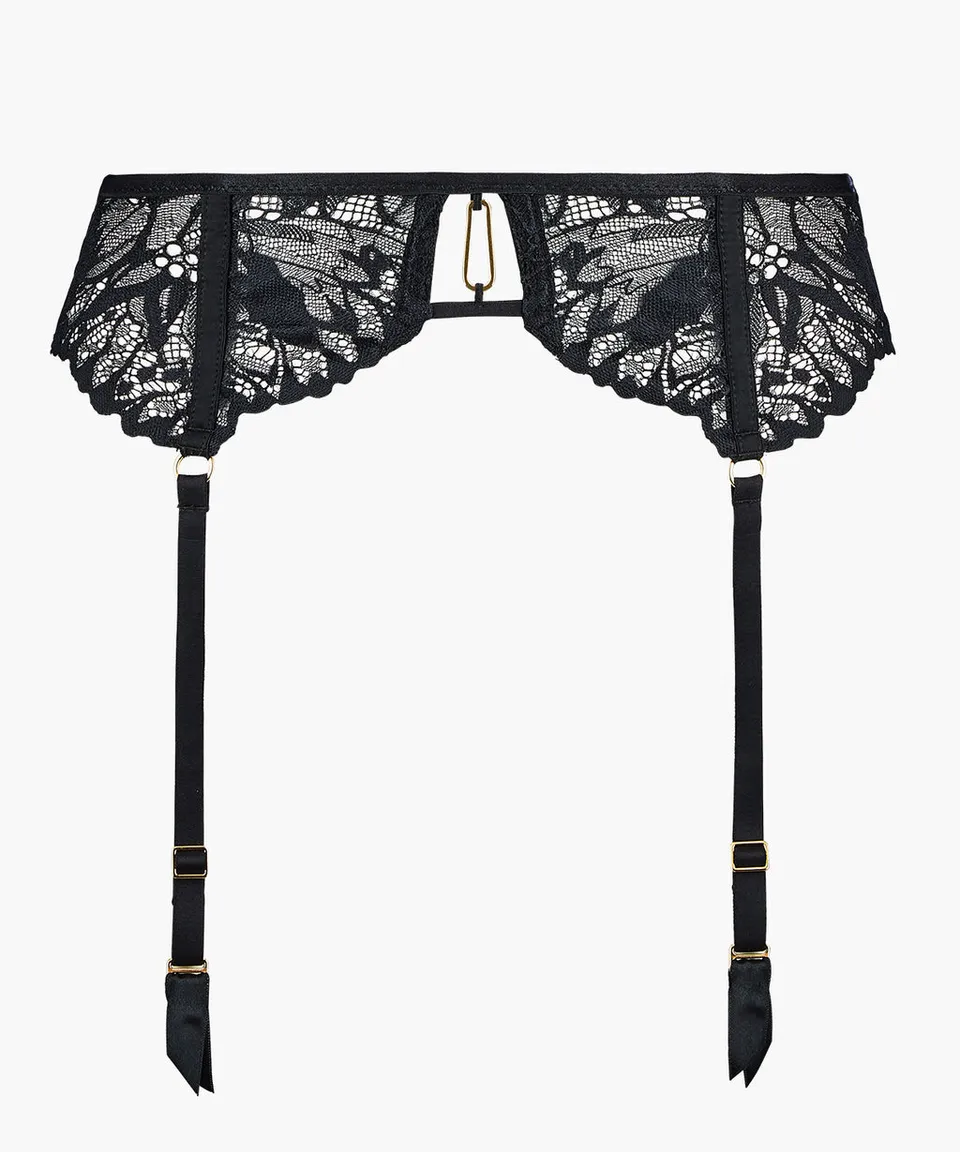 aubade-flowermania-porte-jarretelles-noir image 1