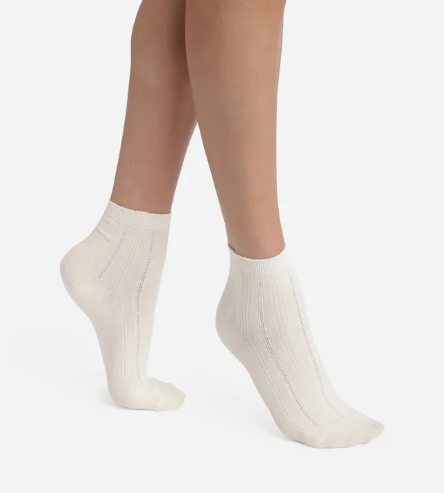 dim-la-mode-chaussettes-femme-coton-pointelle-ivoire image 1