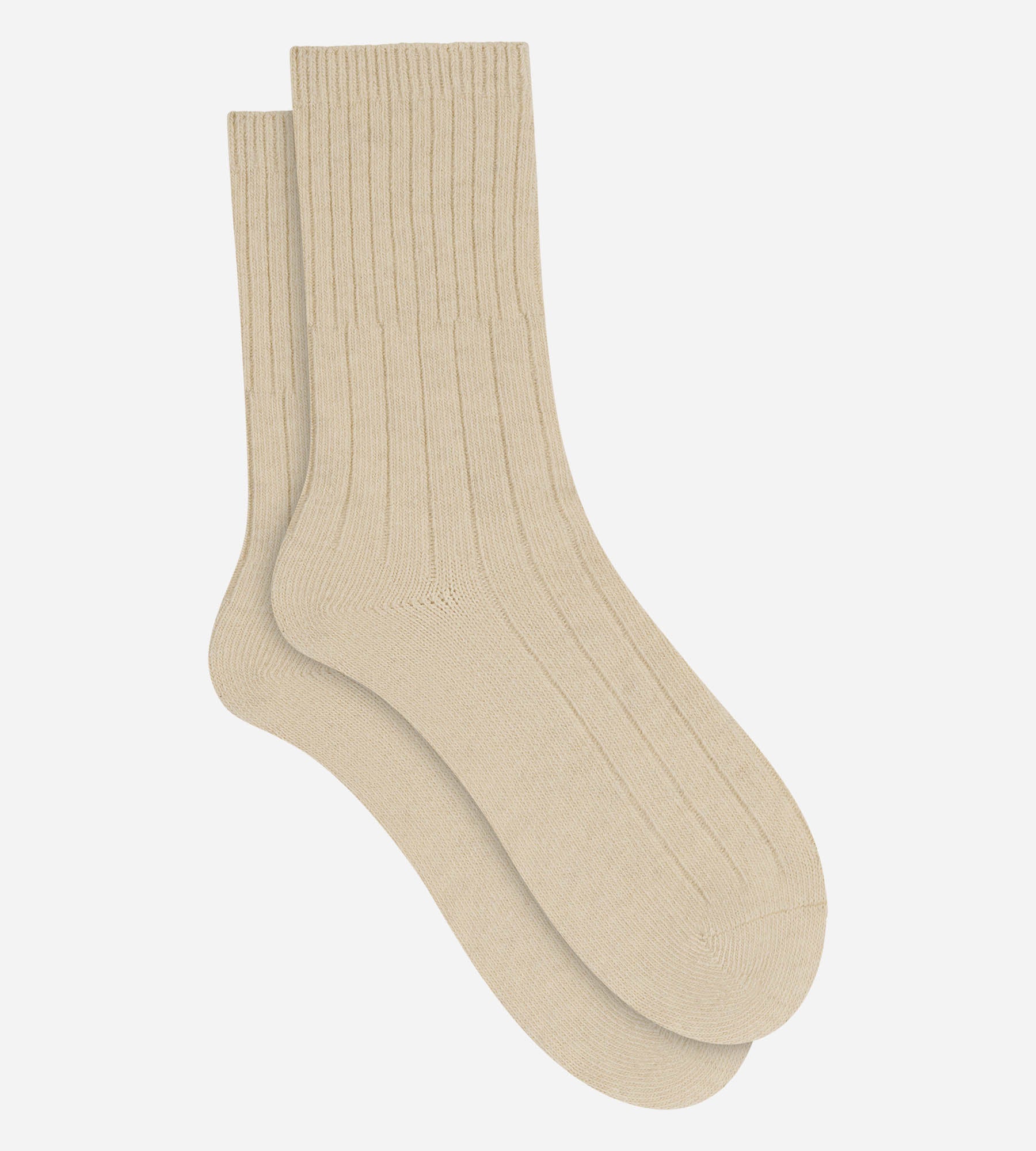 dim-cashmere-chaussettes-femme-beige-ivoire-douces-chaudes image 2