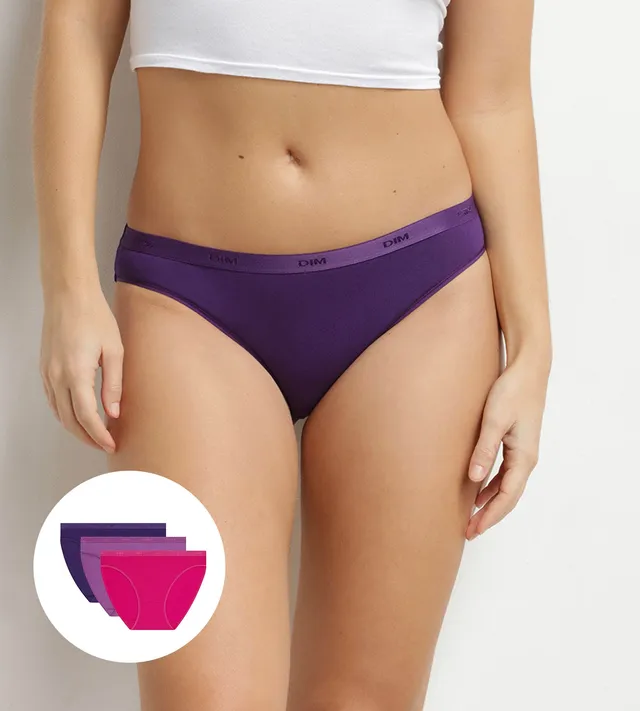 dim-les-pockets-ecodim-lot-de-3-slips-femme-violet image 1