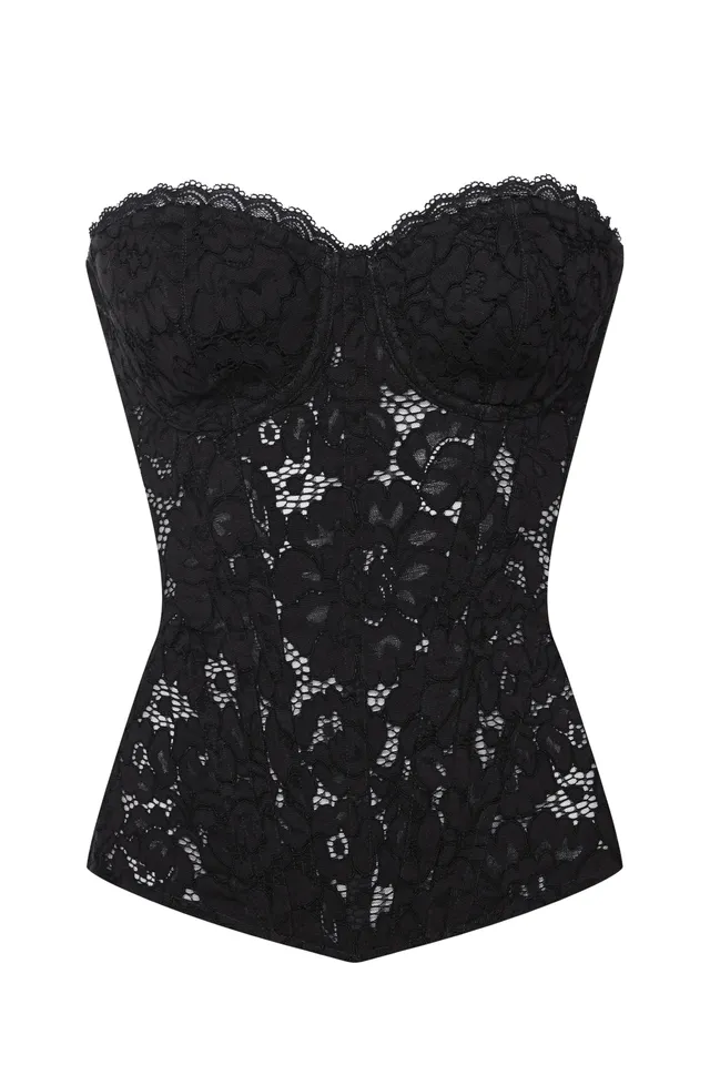 cadolle-cleves-corset-noir-dentelle-coton-la-age image 1