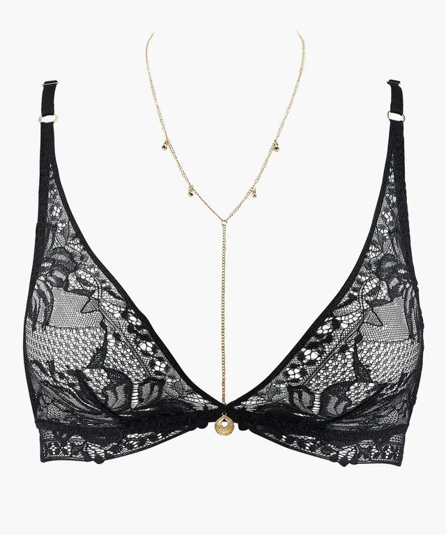 aubade-gold-pleasure-bralette-triangle-black-light-2 image 1