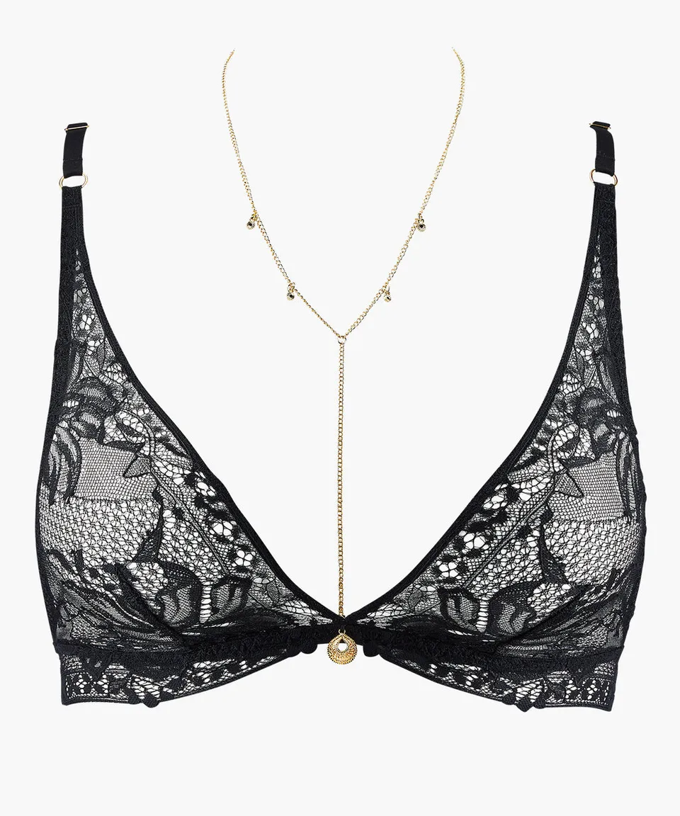 aubade-gold-pleasure-bralette-triangle-noir-light image 1